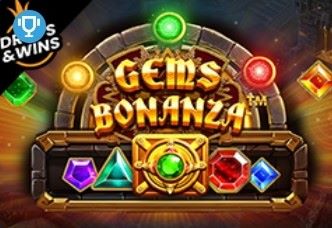 Qimmatbaho toshlar mavzusidagi 'Gems Bonanza' o'yinini jozibador va qiziqarli tarzda taqdim etuvchi tasvir.